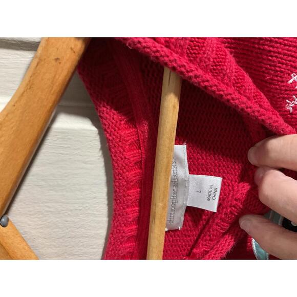 Cozy Red Penguin Holiday Sweater Large - Picture 4 of 6